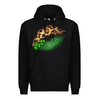 Black St. Patricks Day Leopard Lips Premium Hoodie - Bettercallsaul