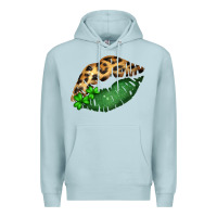 Blue Mist St. Patricks Day Leopard Lips Premium Hoodie - Bettercallsaul