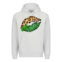 Dove Grey St. Patricks Day Leopard Lips Premium Hoodie - Bettercallsaul
