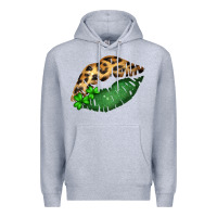 Heather Grey St. Patricks Day Leopard Lips Premium Hoodie - Bettercallsaul