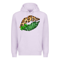 Lilac St. Patricks Day Leopard Lips Premium Hoodie - Bettercallsaul
