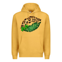 Mustard St. Patricks Day Leopard Lips Premium Hoodie - Bettercallsaul