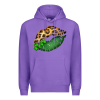 Purple St. Patricks Day Leopard Lips Premium Hoodie - Bettercallsaul