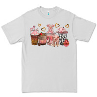 Dove Grey pigs coffee cups Premium Tee - texasbilliewilder
