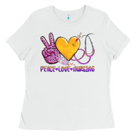 White peace love nursing Ladies Tee - AdoDesignShop