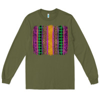 Army Green mardi gras western brush stroke Long Sleeve Tee - Artiststas