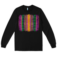 Black mardi gras western brush stroke Long Sleeve Tee - Artiststas