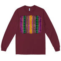 Burgundy mardi gras western brush stroke Long Sleeve Tee - Artiststas
