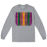 Heather Grey mardi gras western brush stroke Long Sleeve Tee - Artiststas