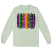 Matcha mardi gras western brush stroke Long Sleeve Tee - Artiststas