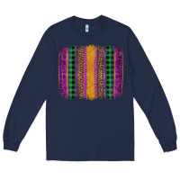 Navy mardi gras western brush stroke Long Sleeve Tee - Artiststas