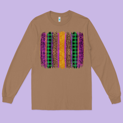 Mardi Gras Western Brush Stroke Long Sleeve Tee Designed By Artiststas