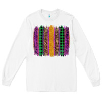 White mardi gras western brush stroke Long Sleeve Tee - Artiststas