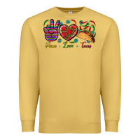 Antique Gold Peace Love Tacos Premium Sweatshirt - BundleAndBundleShop
