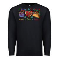 Black Peace Love Tacos Premium Sweatshirt - BundleAndBundleShop