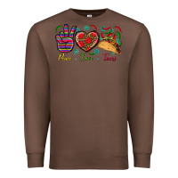 Chestnut Peace Love Tacos Premium Sweatshirt - BundleAndBundleShop