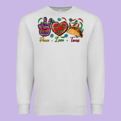 Peace Love Tacos Premium Sweatshirt Designed By Bundleandbundleshop