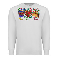 Dove Grey Peace Love Tacos Premium Sweatshirt - BundleAndBundleShop