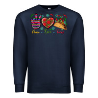 Navy Peace Love Tacos Premium Sweatshirt - BundleAndBundleShop