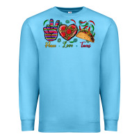 Ocean Blue Peace Love Tacos Premium Sweatshirt - BundleAndBundleShop