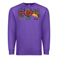 Purple Peace Love Tacos Premium Sweatshirt - BundleAndBundleShop