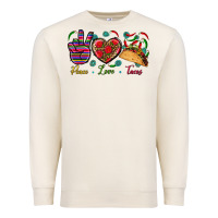 Sandshell Peace Love Tacos Premium Sweatshirt - BundleAndBundleShop