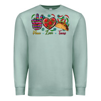 Seafoam Peace Love Tacos Premium Sweatshirt - BundleAndBundleShop