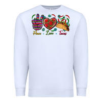 White Peace Love Tacos Premium Sweatshirt - BundleAndBundleShop
