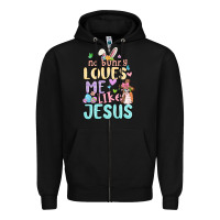Black no bunny loves me like jesus Zipper Hoodie - MaliasSmallBusiness