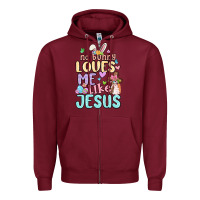 Burgundy no bunny loves me like jesus Zipper Hoodie - MaliasSmallBusiness