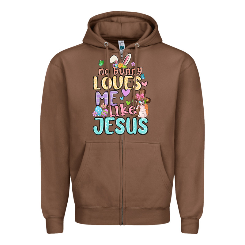 No Bunny Loves Me Like Jesus Zipper Hoodie by MaliasSmallBusiness | Teevron