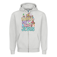 Dove Grey no bunny loves me like jesus Zipper Hoodie - MaliasSmallBusiness