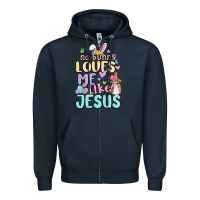 Navy no bunny loves me like jesus Zipper Hoodie - MaliasSmallBusiness