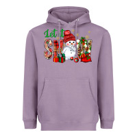 Lavender let it snow with snowman Heavyweight Hoodie - BundleAndBundleShop