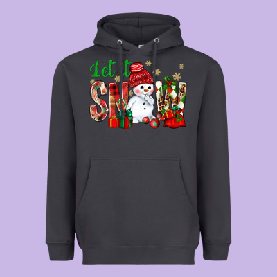 Let It Snow With Snowman Heavyweight Hoodie Designed By Bundleandbundleshop