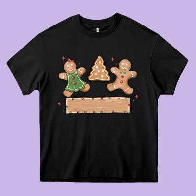 Gingerbread Christmas Heavy Core Tee Designed By Maliassmallbusiness