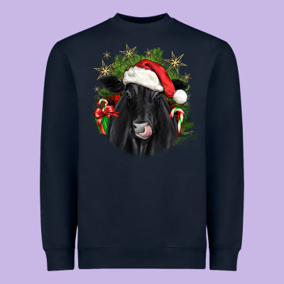 Christmas Black Angus Heavyweight Sweatshirt Designed By Jahusdesignshop