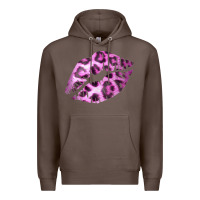 Coffee Pink Leopard Lips Premium Hoodie - Bettercallsaul
