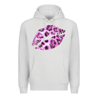 Dove Grey Pink Leopard Lips Premium Hoodie - Bettercallsaul