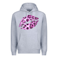Heather Grey Pink Leopard Lips Premium Hoodie - Bettercallsaul