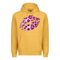 Mustard Pink Leopard Lips Premium Hoodie - Bettercallsaul