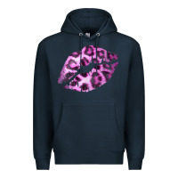 Navy Pink Leopard Lips Premium Hoodie - Bettercallsaul