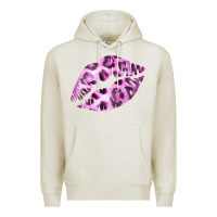Oatmeal Heather Pink Leopard Lips Premium Hoodie - Bettercallsaul