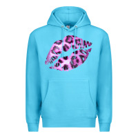 Ocean Blue Pink Leopard Lips Premium Hoodie - Bettercallsaul