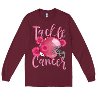 Burgundy tackle cancer helmet Long Sleeve Tee - AdoDesignShop