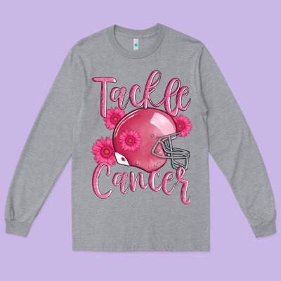 Tackle Cancer Helmet Long Sleeve Tee Designed By Adodesignshop