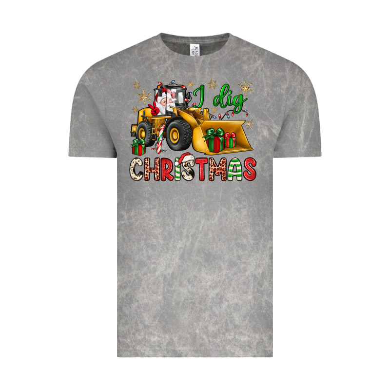 I Dig Christmas Bulldozer Santa Vintage Tee by JahusDesignShop | Teevron
