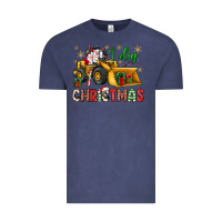 Vintage Denim i dig Christmas bulldozer santa Vintage Tee - JahusDesignShop