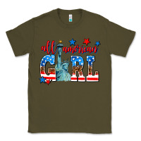 Army Green all american girl Classic Tee - AdoDesignShop