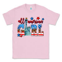 Bubblegum Pink all american girl Classic Tee - AdoDesignShop